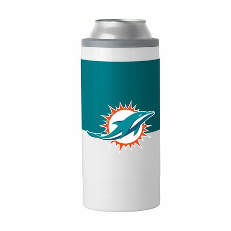LOGO BRANDS Miami Dolphins 12oz Colorblock Slim Can Coolie 617-S12C-11